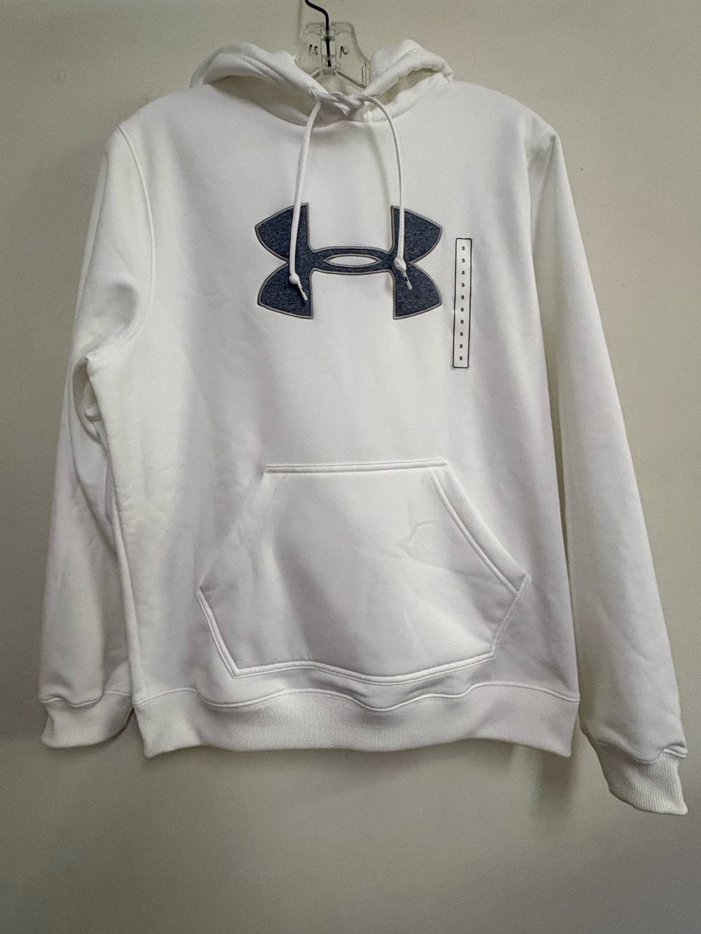 Under Armour White Pullover Hoodie with Grey Logo
